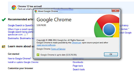 Google Chrome 12