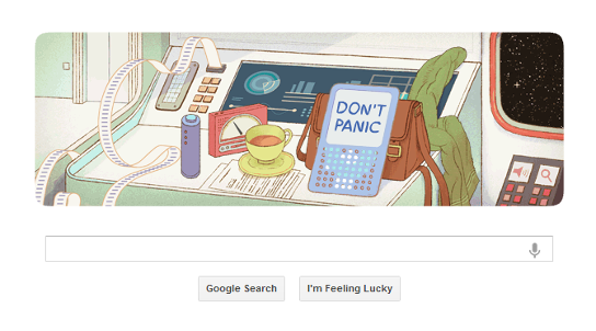 Douglas Adams Google Doodle